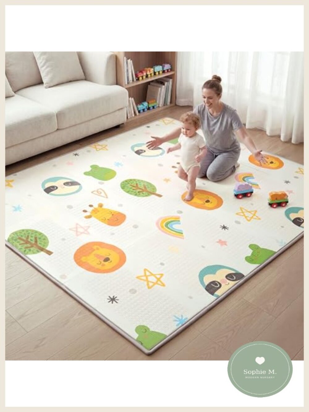 Foldable XPE Foam Baby Play Mat 78x51 Tummy Time Non-Slip